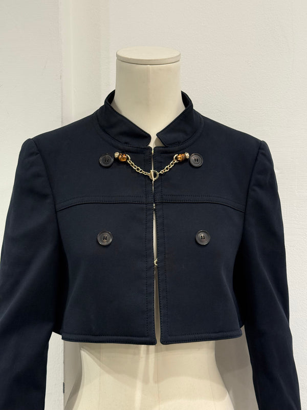 2006 Gucci cropped military jacket with chain