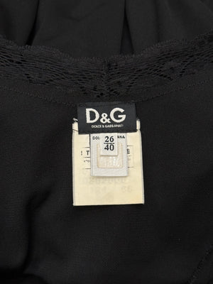 S/S2006 Dolce & Gabbana lace panel sheer black blouse