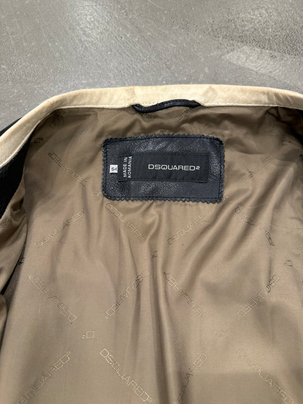 SS2014 Dsquared2 multi-zip biker leather jacket
