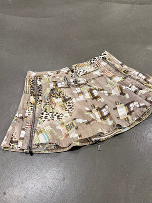 2000s Cavalli printed mini skirt