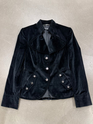 2000s Dolce & Gabbana button detailed velvet blazer