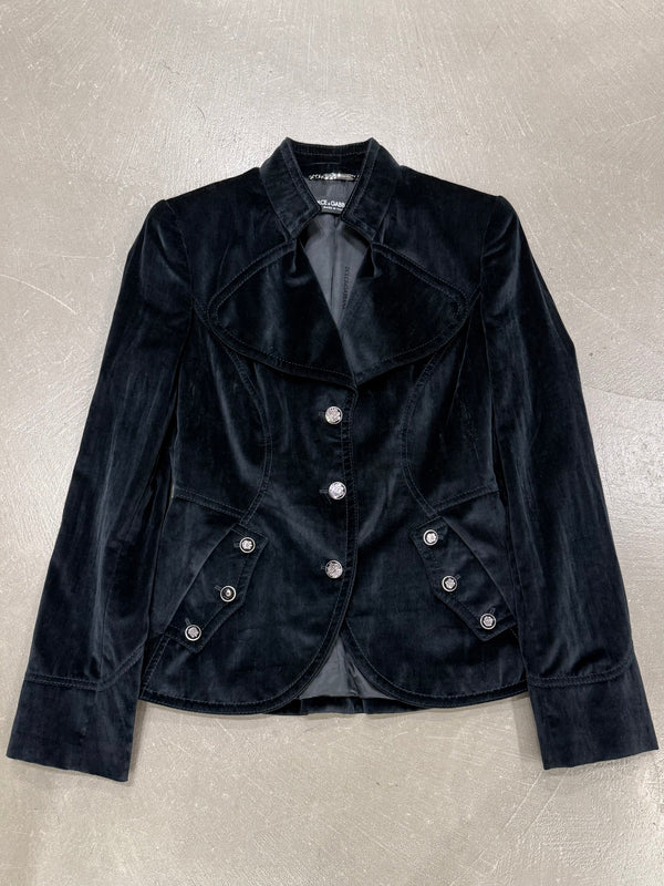 2000s Dolce & Gabbana button detailed velvet blazer