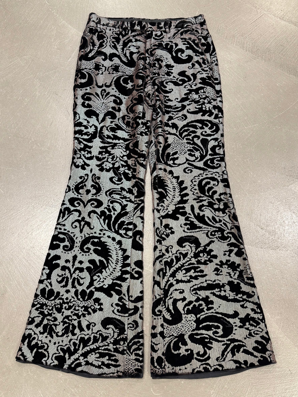 S/S2000 Gucci by Tom Ford velvet baroque damask flare pants