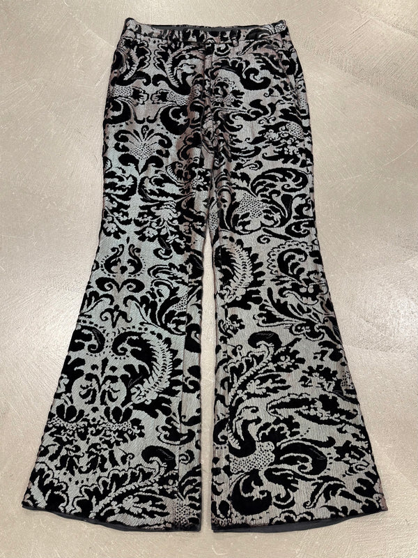 S/S2000 Gucci by Tom Ford velvet baroque damask flare pants
