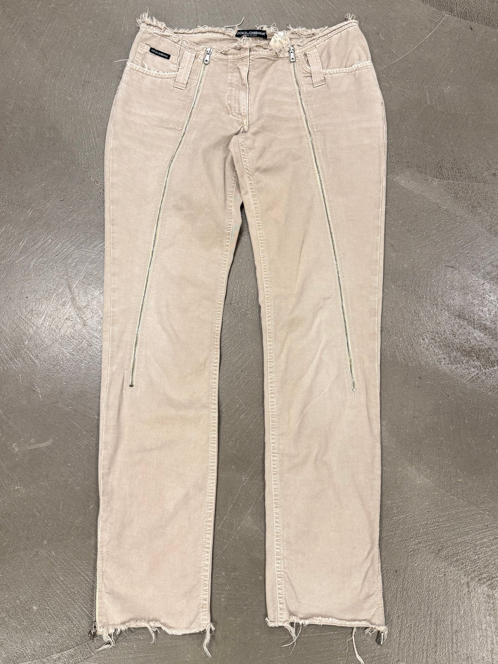 S/S2003 Dolce & Gabbana runway zipped distressed denim pants