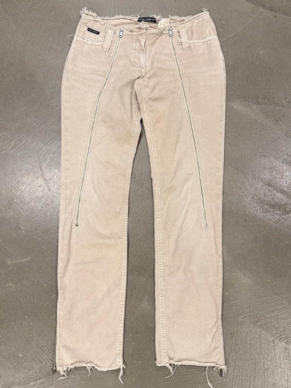 S/S2003 Dolce & Gabbana runway zipped distressed denim pants
