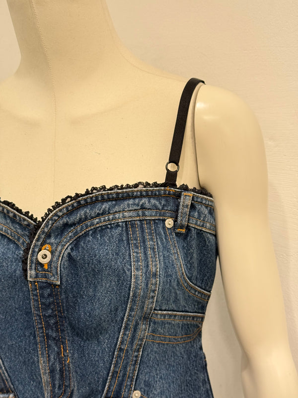 1990s Dolce & Gabbana denim corset top new with tags