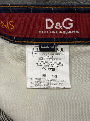 2003 Dolce & Gabbana asymmetrical heavy denim with chain