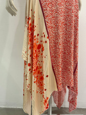 S/S2004 Jean Paul Gaultier red spots print long dress