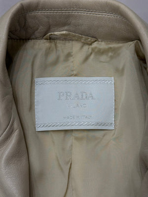 2000s Prada leather & nylon hybrid coat