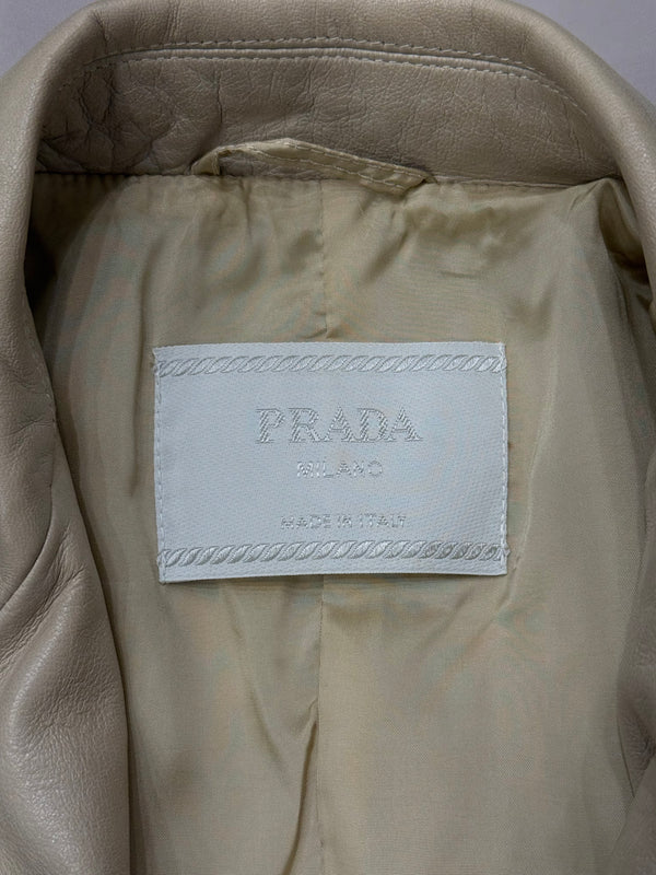 2000s Prada leather & nylon hybrid coat
