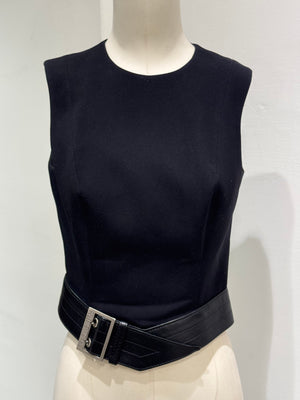 1990s Dirk Bikkembergs backzip vest with leather belt
