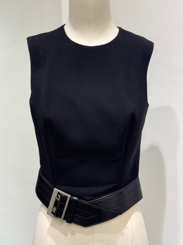 1990s Dirk Bikkembergs backzip vest with leather belt