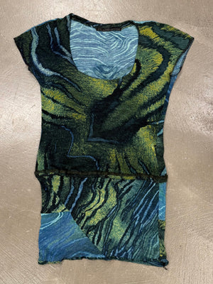 2000s Cavalli fox fur animalier print set