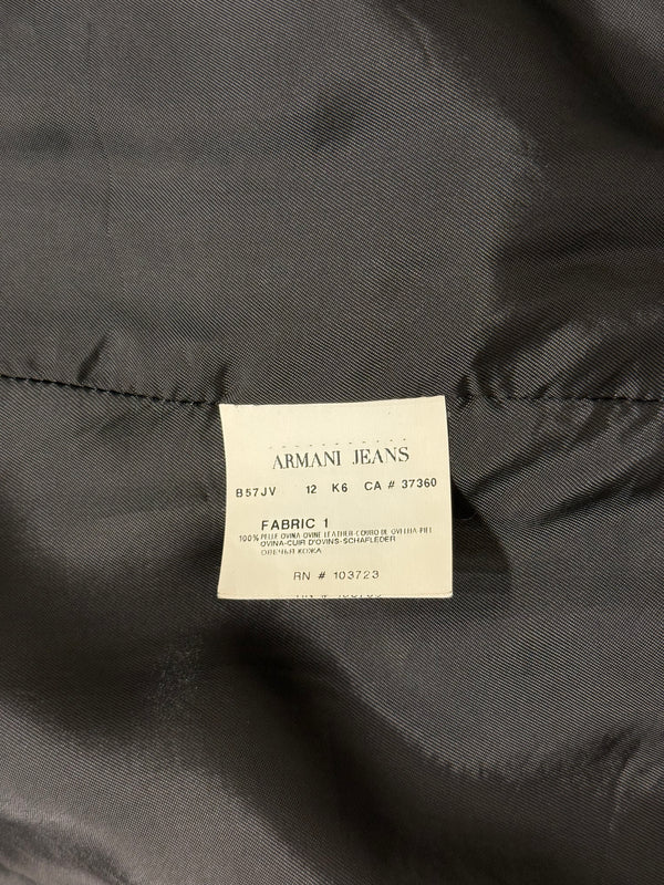 2000s Armani leather bomber jacket
