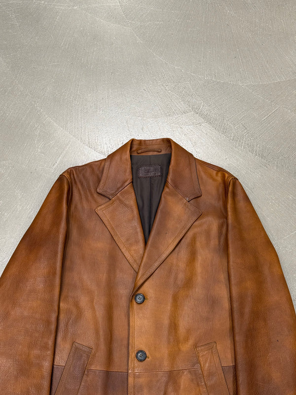 F/W2002 Prada runway distressed leather trench coat