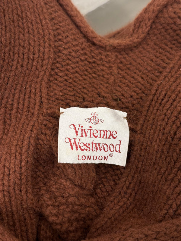 A/W2004 Vivienne Westwood deconstructed cable knit straps sweater