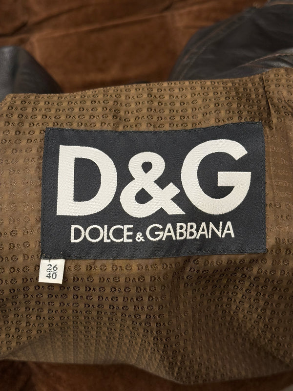 2000s Dolce & Gabbana leather cropped jacket