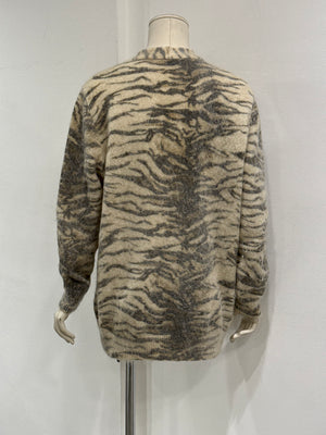 2015 Saint Laurent by Hedi Slimane tiger mohair knit cardigan