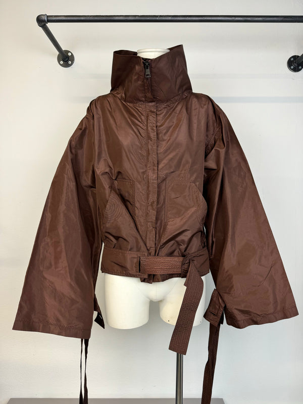 F/W 2002 Gucci by Tom Ford Brown Silk Baggy Kimono Jacket