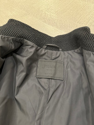 1999 Prada belted technical cargo pockets wool coat