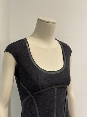 2007 Prada paneled wool midi dress