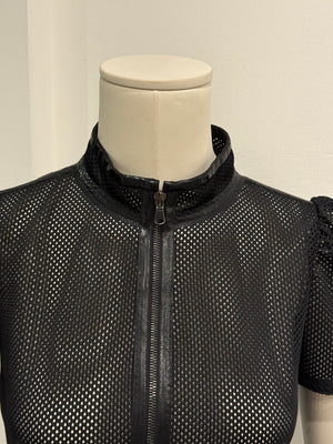 2000s Valentino mesh puff-sleeve top