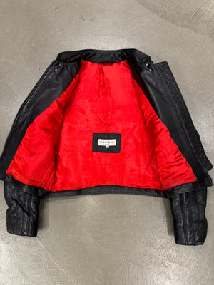 1990s Dirk Bikkembergs anatomical muscle cropped leather jacket