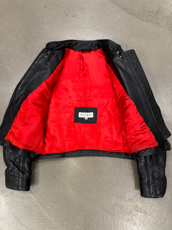 1990s Dirk Bikkembergs anatomical muscle cropped leather jacket