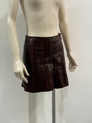 F/W2002 Christian Dior by John Galliano runway paneled eel leather skirt