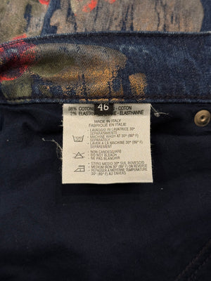 S/S2001 Gucci by Tom Ford floral hand painted jeans