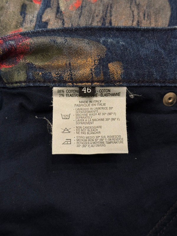 S/S2001 Gucci by Tom Ford floral hand painted jeans