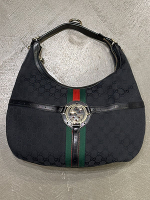 2000s Gucci GG canvas web hobo bag