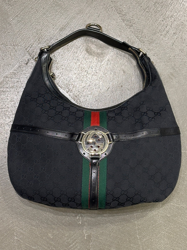 2000s Gucci GG canvas web hobo bag