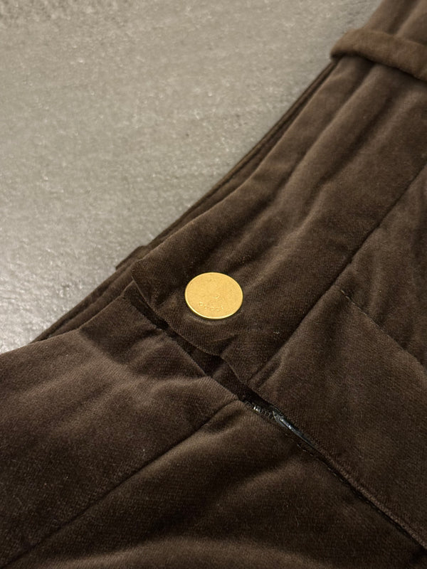 2003 Gucci by Tom Ford zipper flared velour pants