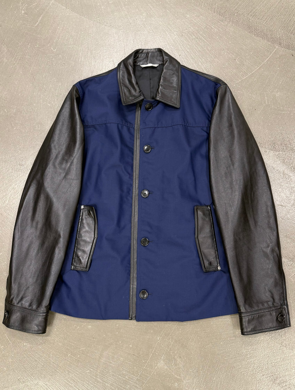 2010s Dior hybrid varsity leather jacket