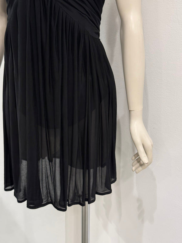 S/S2005 Alexander McQueen strapless draped chiffon mini dress