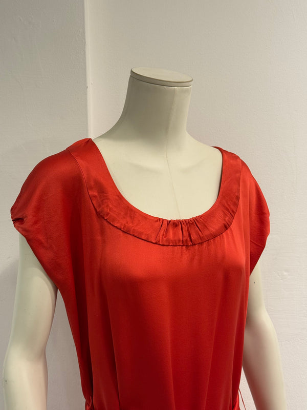 2000s Yves Saint Laurent silk belted draped dress