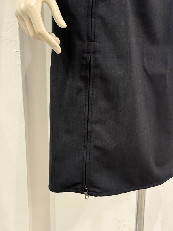 Prada wool midi belted skirt with zippers