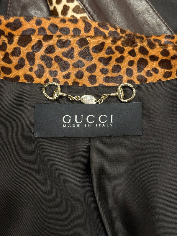 A/W 2010 Gucci by Frida Giannini leopard pony hair leather jacket