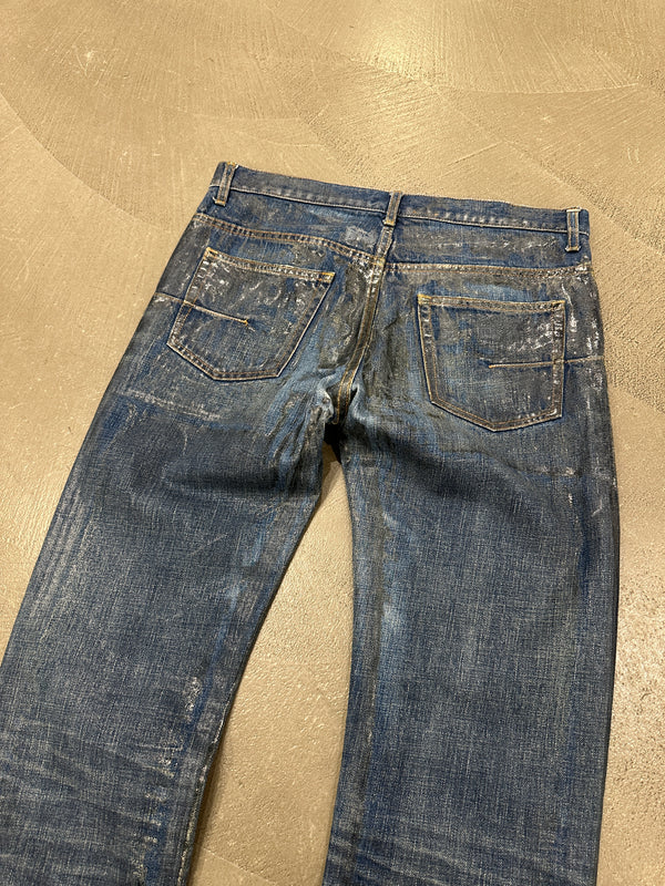 F/W 2003 Dior by Hedi Slimane green waxed denim