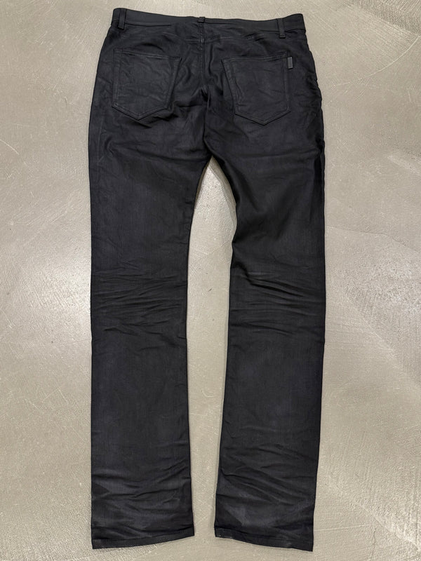 2019 Saint Laurent “D02” coated slim fit jeans