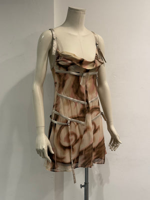 2003 Versace bondage mini dress