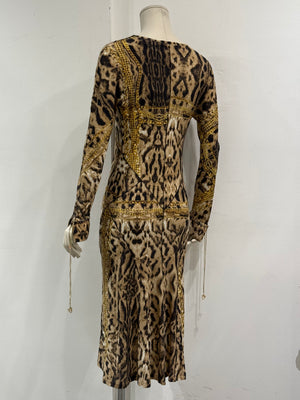 F/W2003 Roberto Cavalli leopard print dress with chains