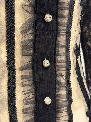1990s Alexander McQueen lace corset top with crystal buttons