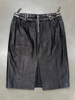 1990s Gianni Versace studded leather skirt