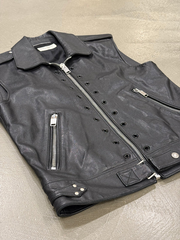 S/S2015 Saint Laurent Paris by Hedi Slimane biker leather vest