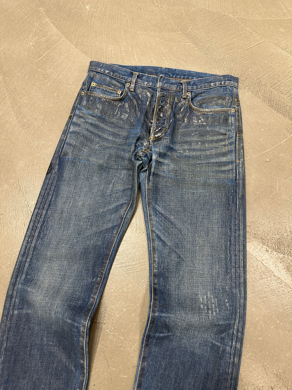F/W 2003 Dior by Hedi Slimane green waxed denim