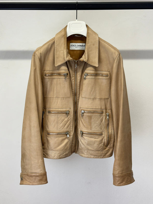 2002 Dolce & Gabbana zipper leather jacket