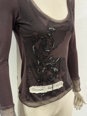 A/W2006 Christian Dior by John Galliano sheer embellished top